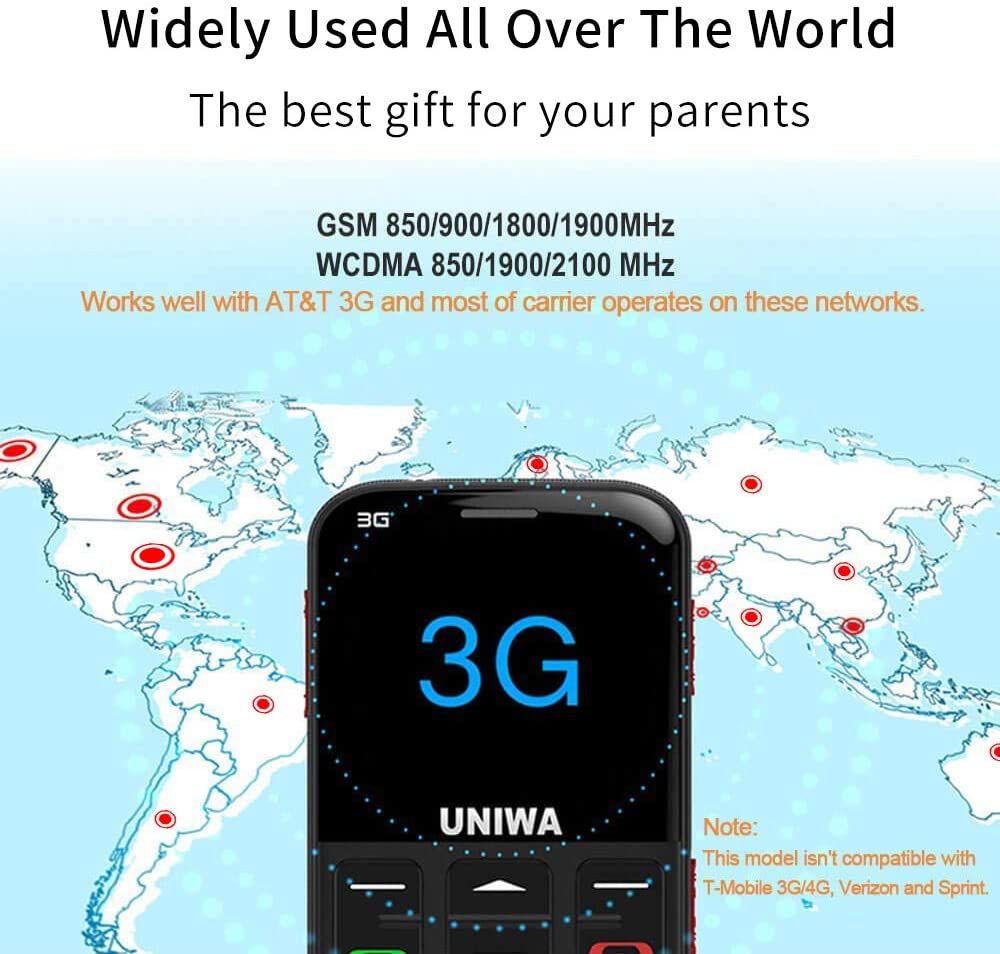 UNIWA Unlocked Senior Cell Phone 3G