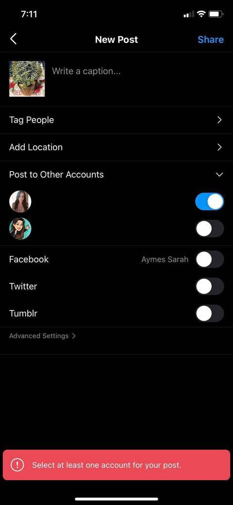 Screenshot Instagram Sharing