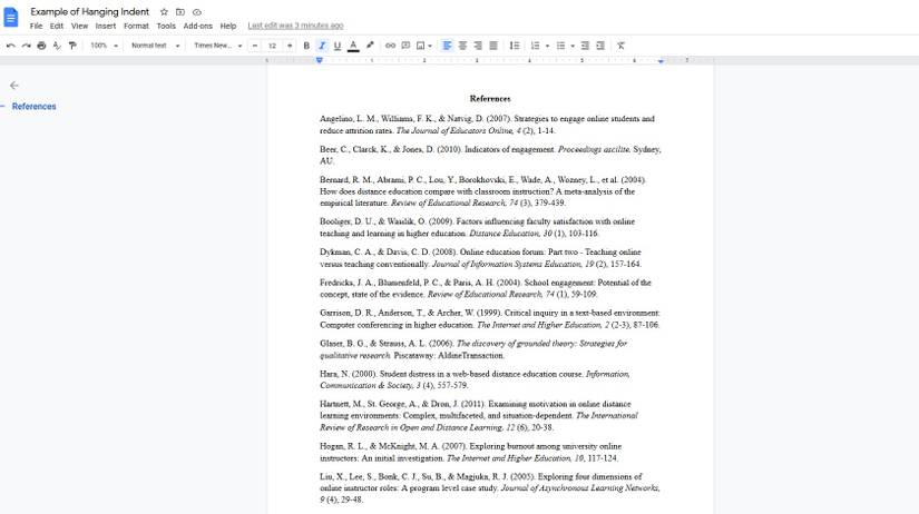How to Do a Hanging Indent on Google Docs