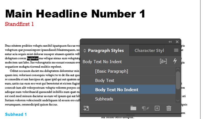 How to Use InDesign Paragraph and Character Styles