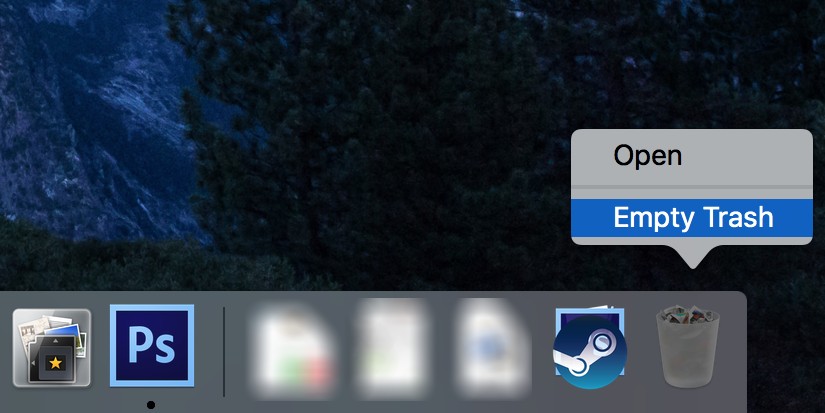 Empty the Trash on a Mac