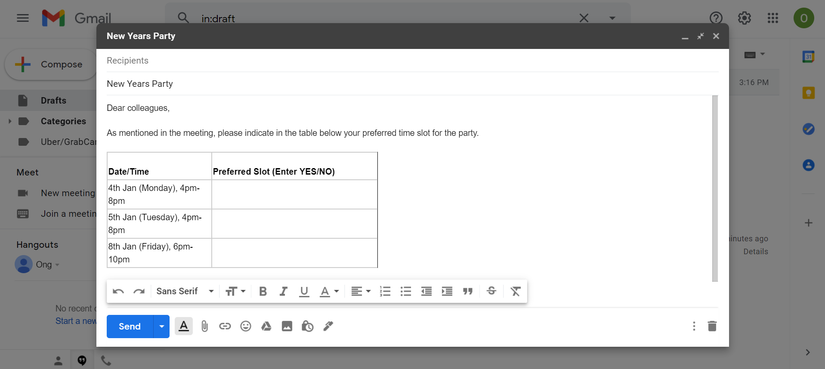How to Add a Table to Your Gmail Messages