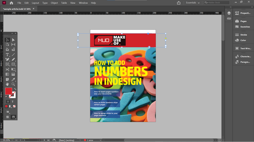 Page Number Examples Indesign How to Add Numbers in Adobe InDesign