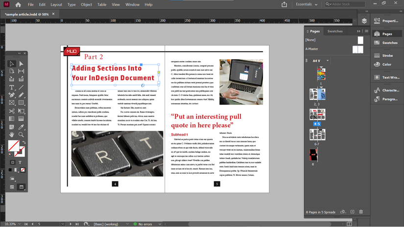 Page Number Layout Indesign How to Add Numbers in Adobe InDesign