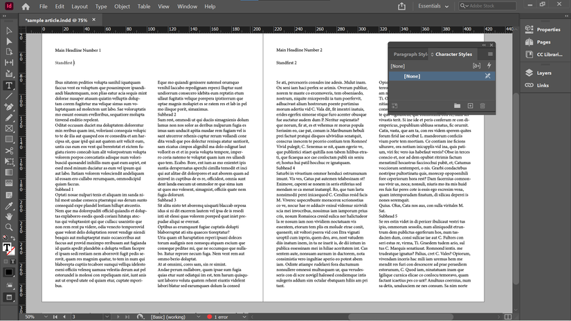 How to Use InDesign Paragraph and Character Styles