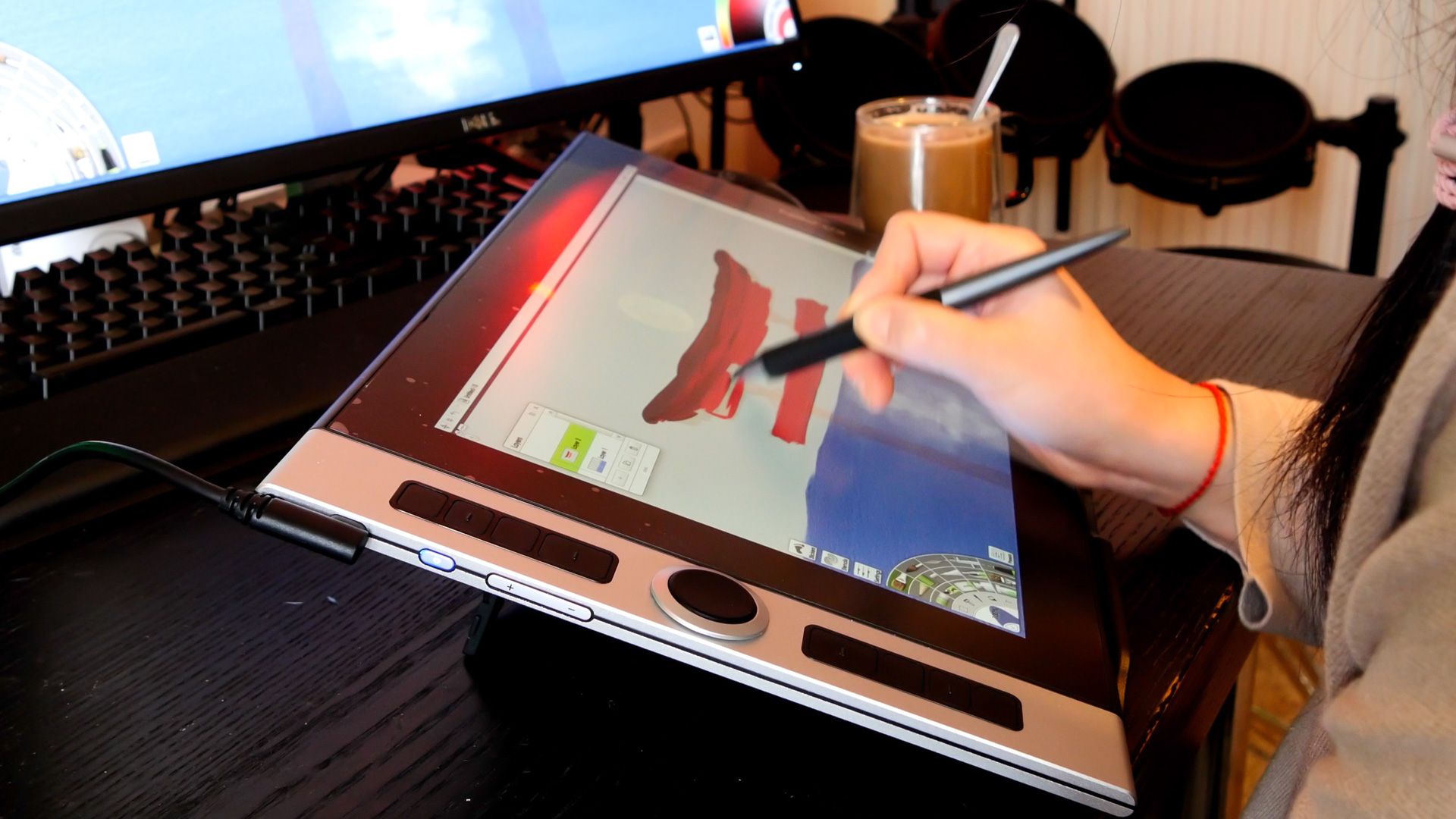 xp-pen innovator 16 graphics tablet tracing an image