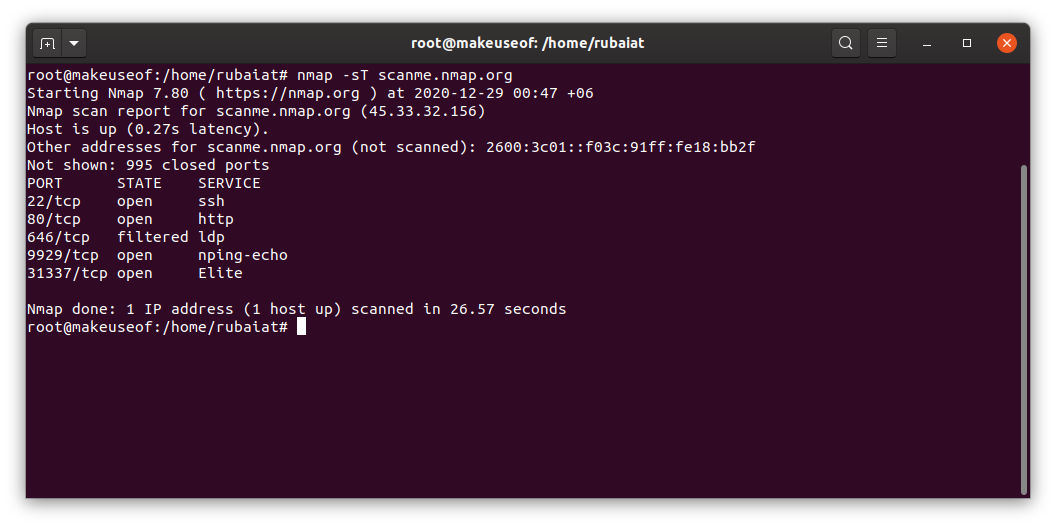 Сканирование сетей linux