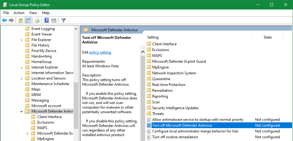 Отключение microsoft в россии. Windows Defender GPO. Windows Defender disable. Windows Defender Интерфейс. How to turn off the Windows Defender.