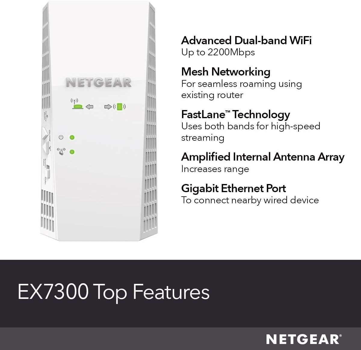 NETGEAR WiFi Mesh Range Extender EX7300 top features