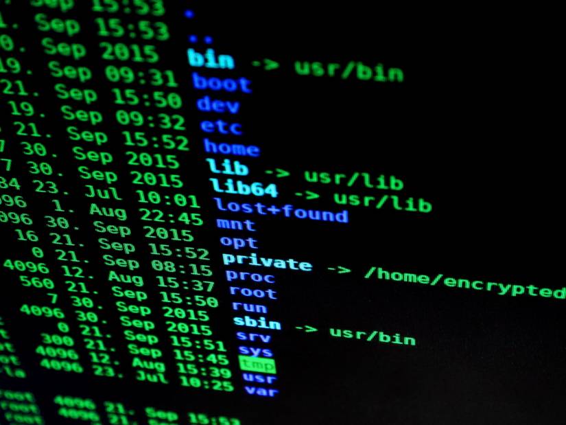 Code on black screen