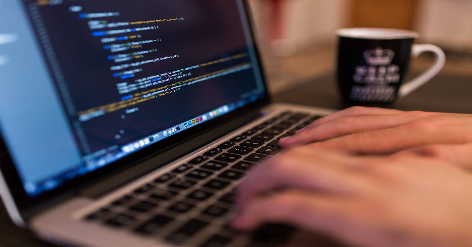 Person Coding on Laptop