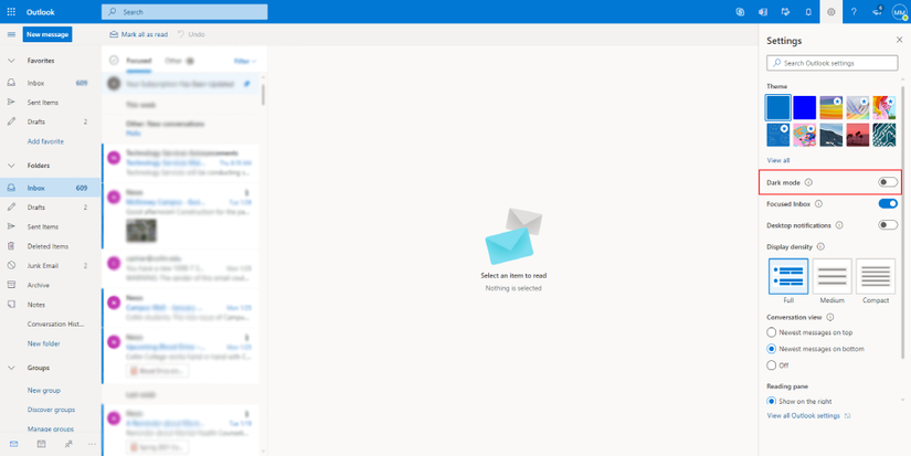 How to Use Outlook in Dark Mode