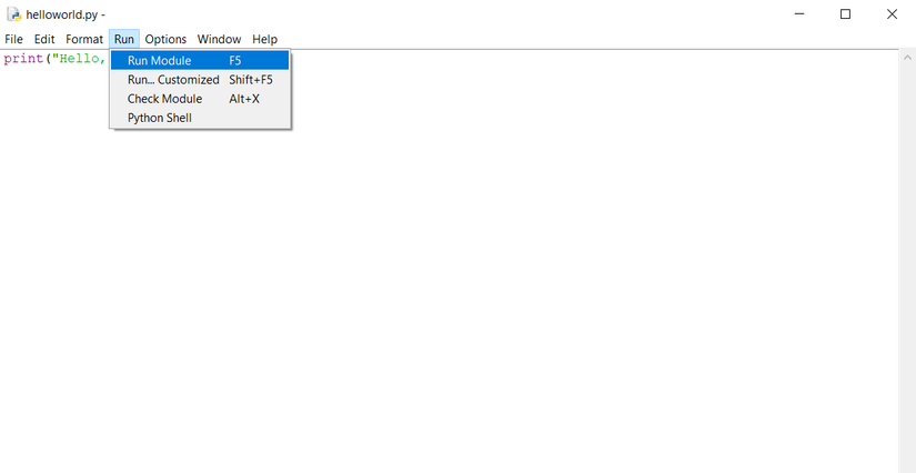 running a python script