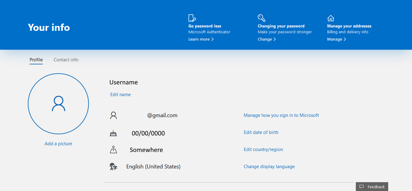 Microsoft login. Microsoft account.