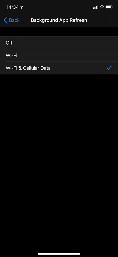 iPhone Background Refresh Networks