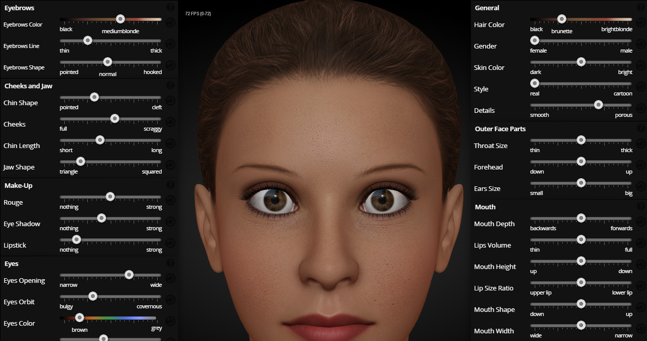 Face generation. Виртуальное лицо. Создать лицо человека по параметрам.