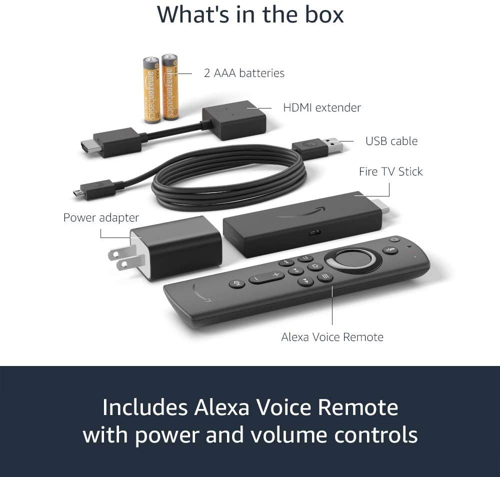 Fire TV Stick with Alexa Voice Remote in the box