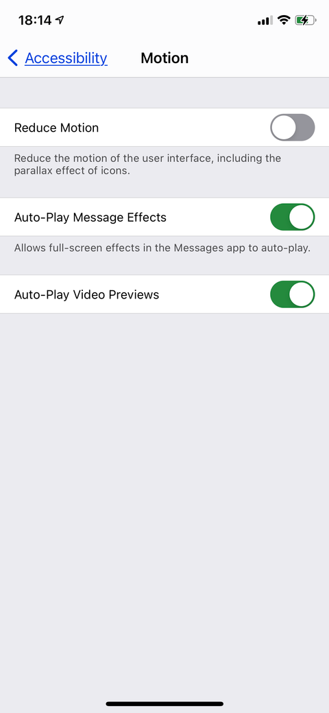 iPhone accessibility menu