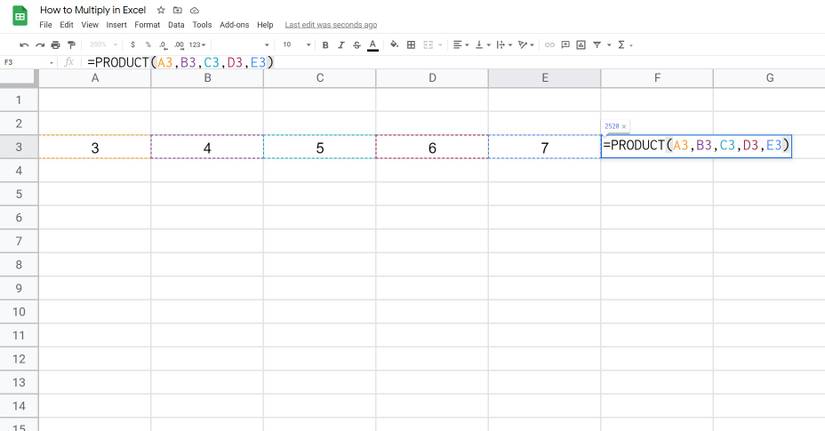 How to Multiply in Excel