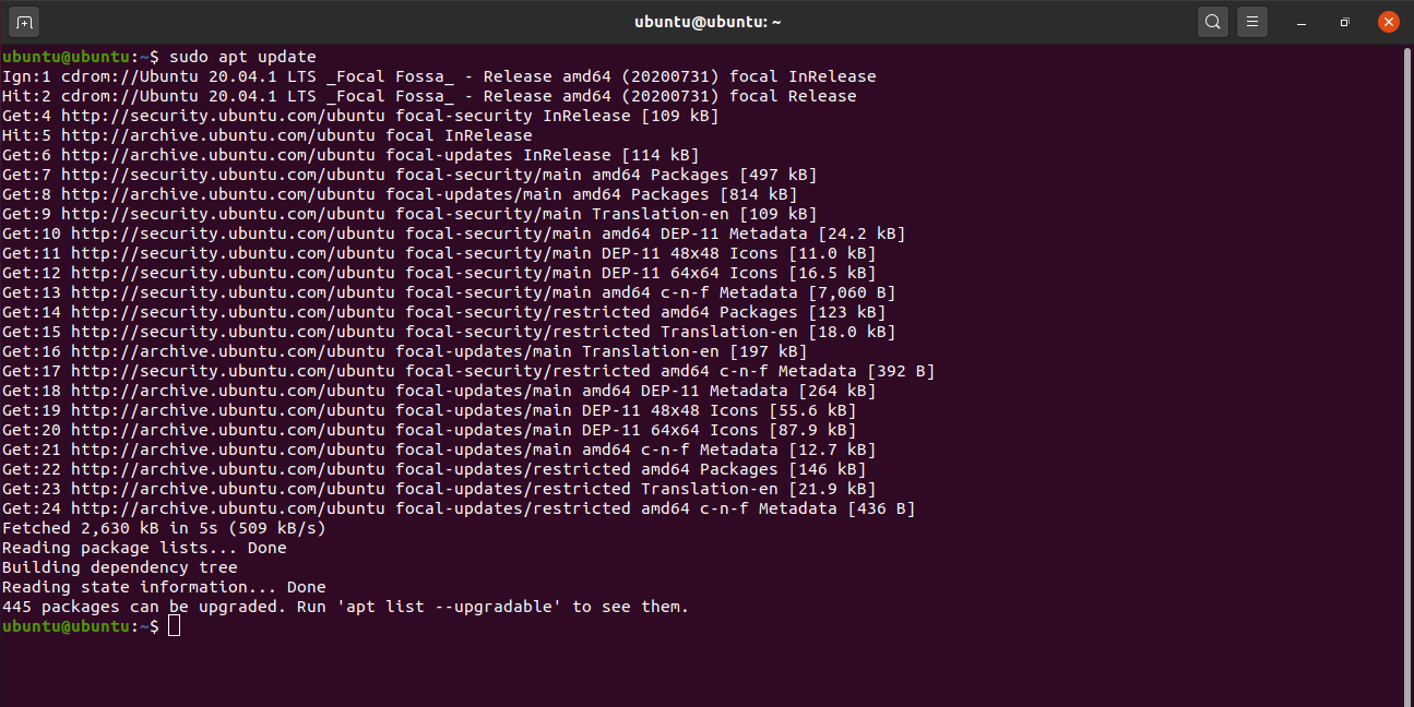 Updating ubuntu