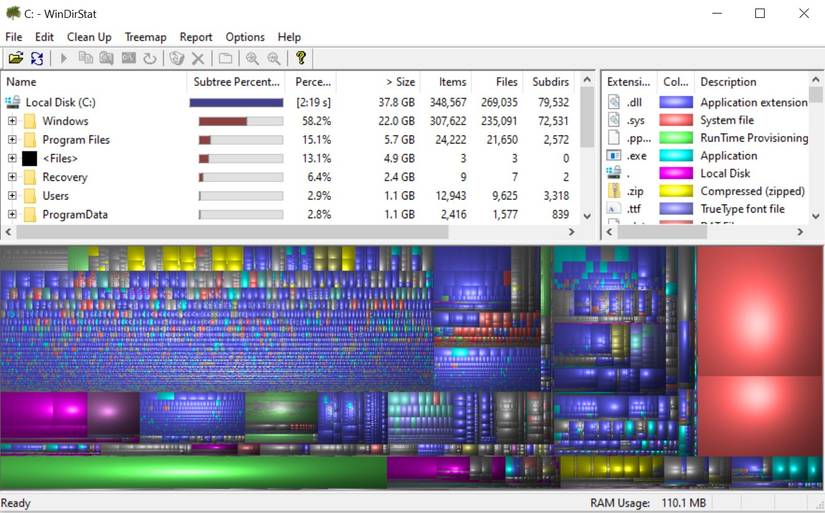 WinDirStat Summary screen