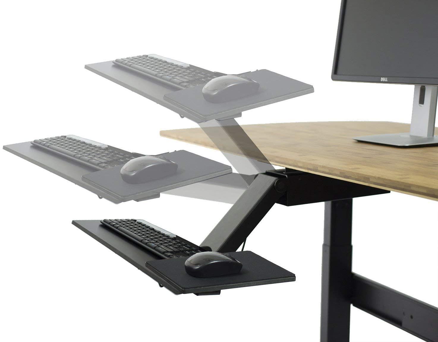KT2 Ergonomic Sit Stand Keyboard Tray height adjustments