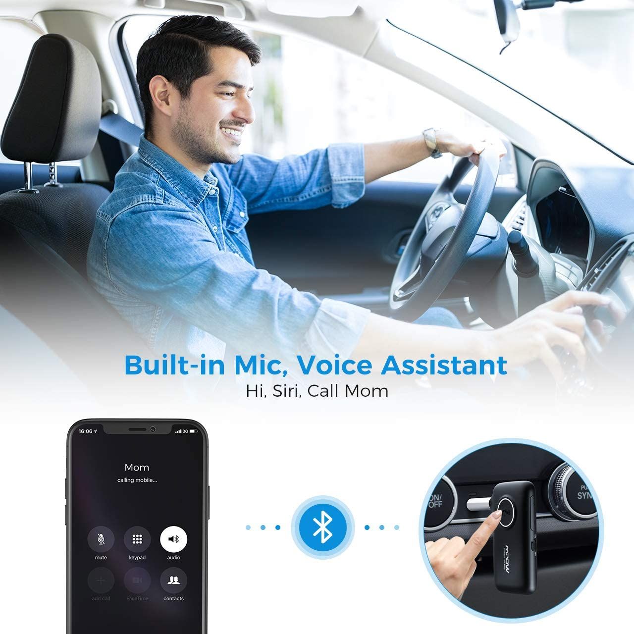 Mpow BH298 Bluetooth Receiver voice assistant