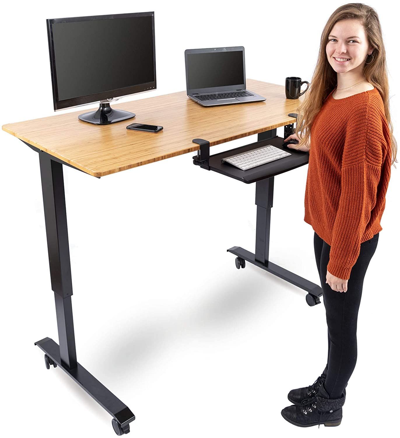 Stand Up Desk Store Clamp On Pull Out Keyboard Tray standing desk