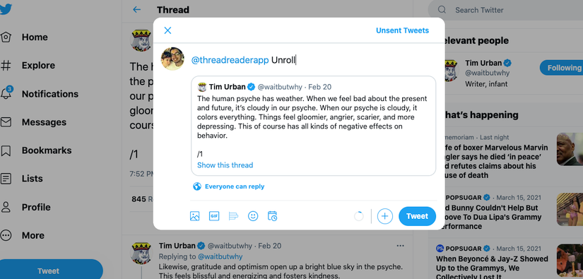 How to Save a Twitter Thread for Easier Reading