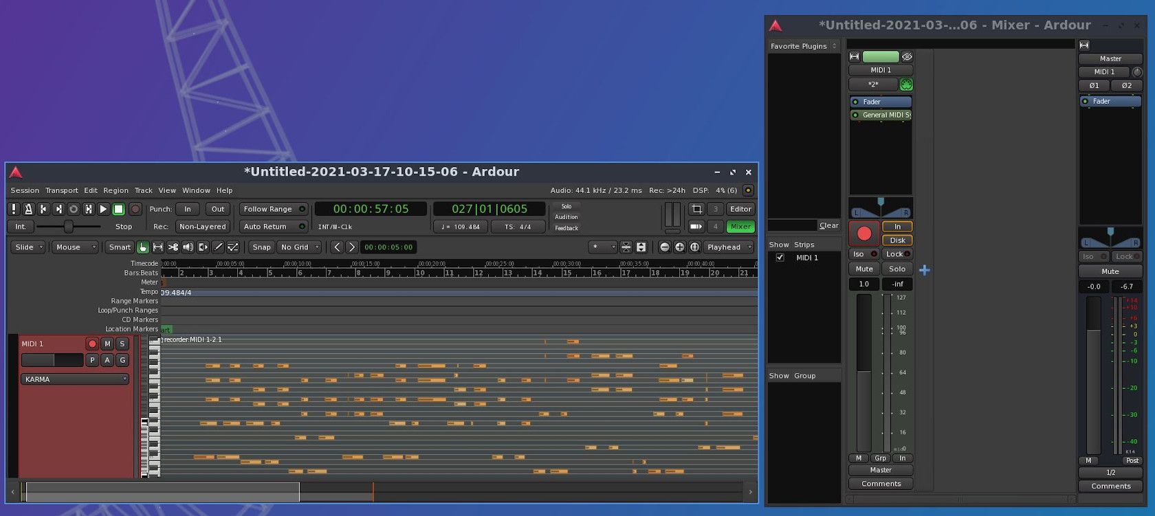 Using a Linux DAW with a USB-Connected MIDI Keyboard
