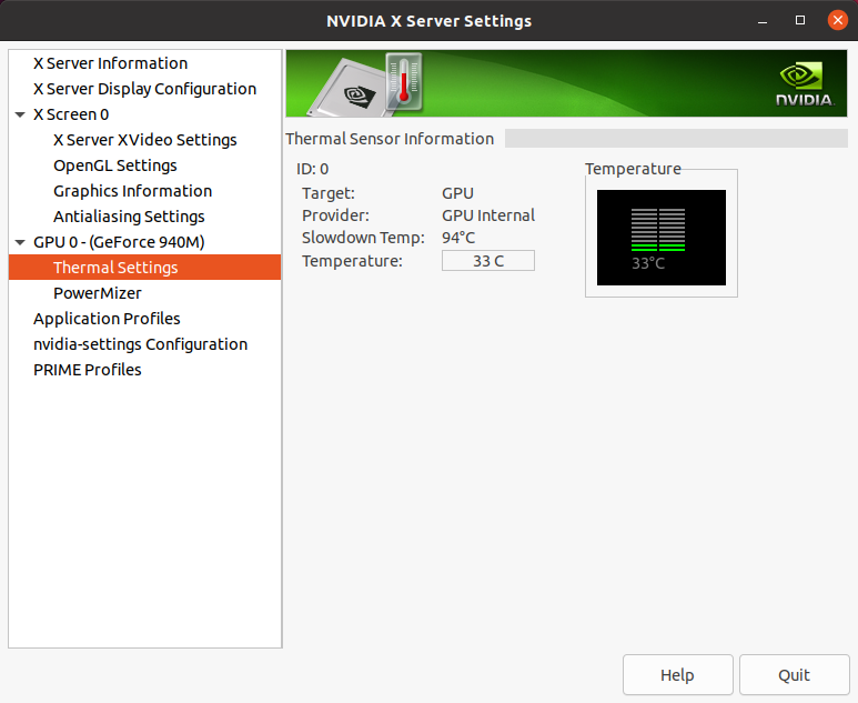 Verifique la temperatura de la GPU Nvidia en Ubuntu