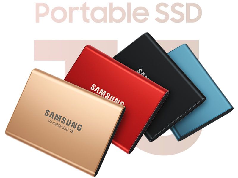 Samsung T5 External SSD in multiple colors
