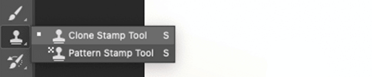 select clone stamp tool