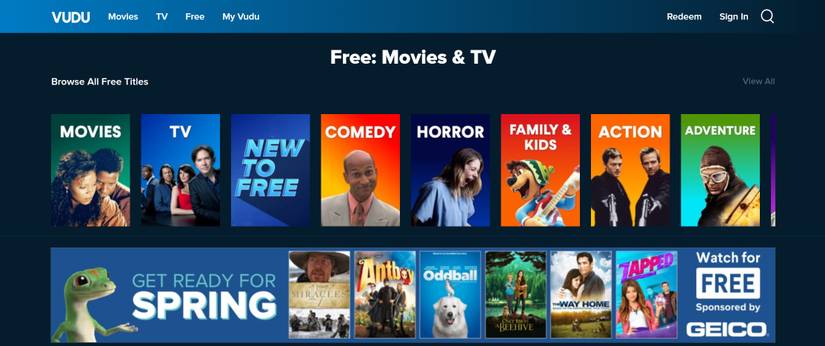 Vudu Streaming Service