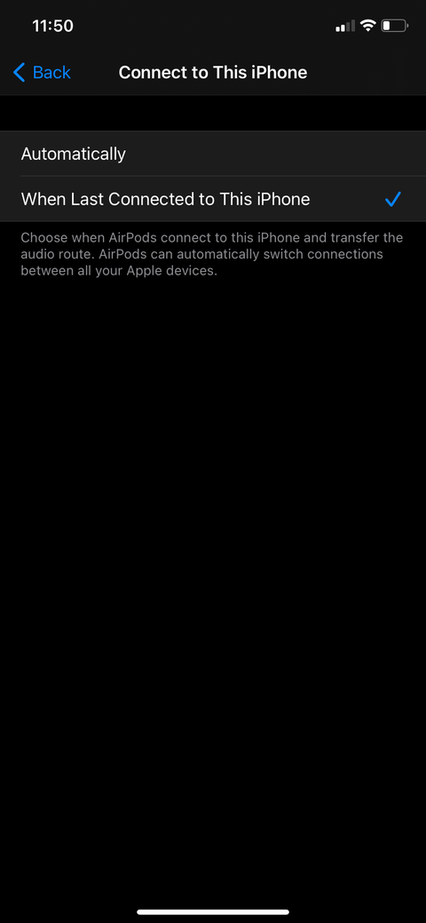 Select When Last Connected to This iPhone.