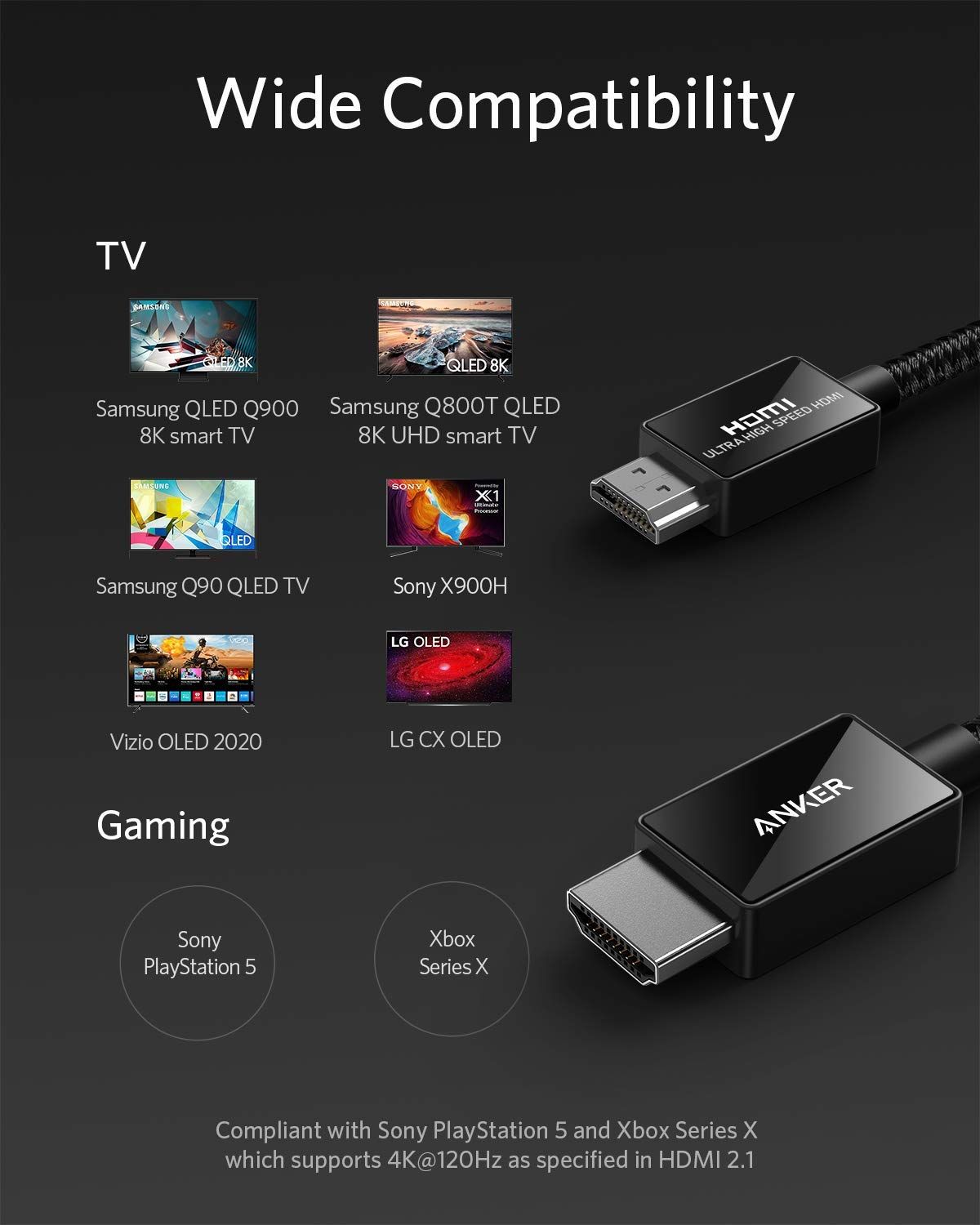 Anker 8K@60Hz HDMI Cable compatibility