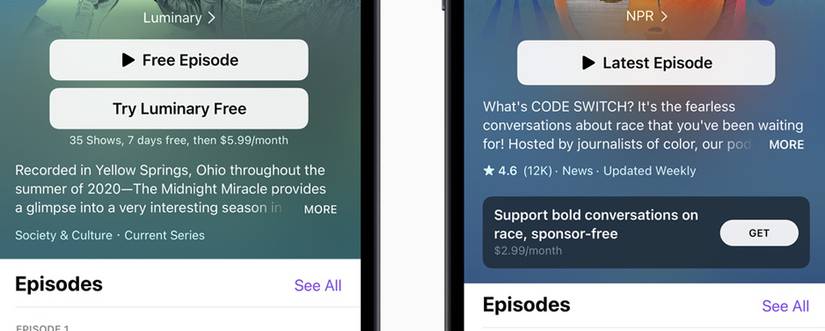 Apple Podcasts Launches In-App Subscriptions