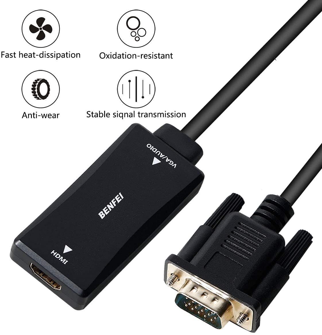 Benfei VGA to HDMI Adapter features