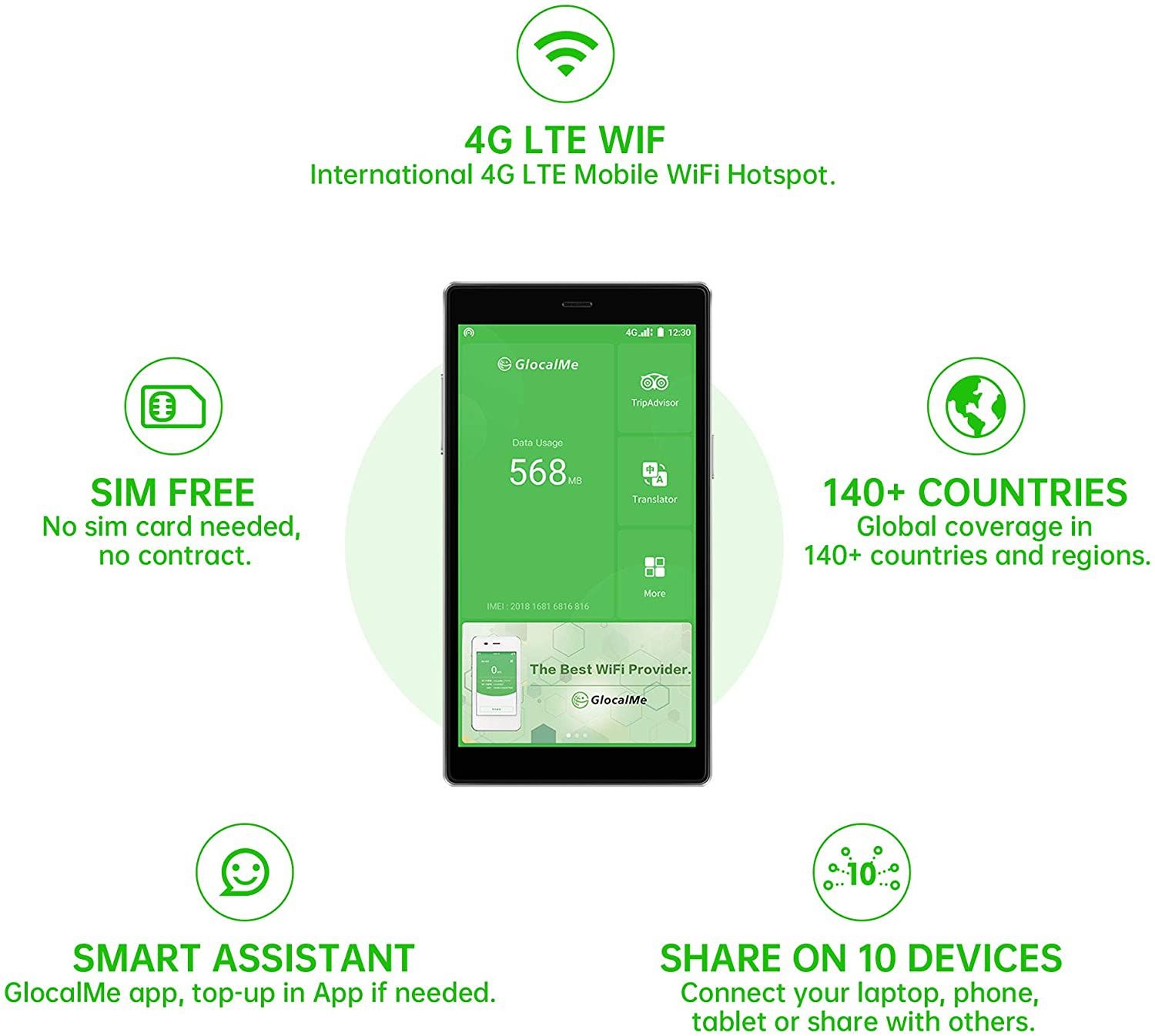 GlocalMe G4 Pro 4G LTE Mobile Hotspot features