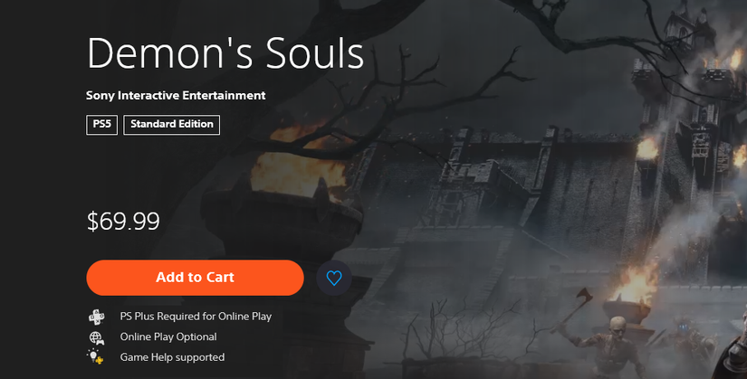 PS5 Demon's Souls Pricing