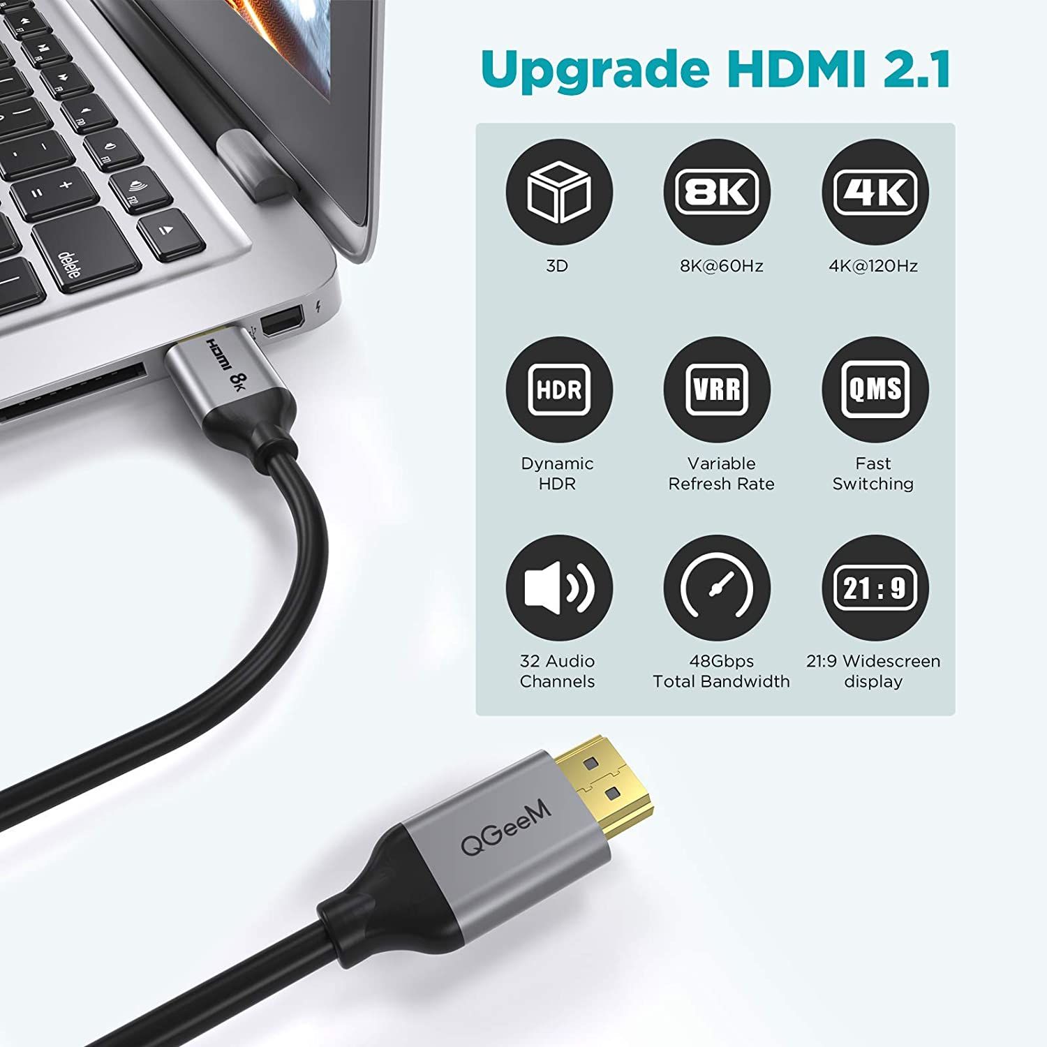 QGeeM 8K HDMI 2.1 Cable features