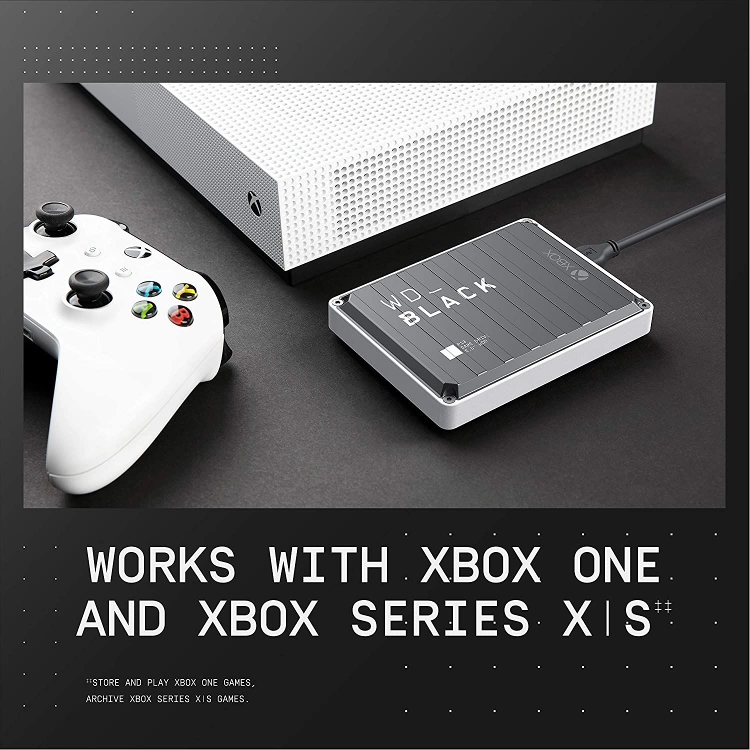 WD_BLACK P10 Game Drive for Xbox with console