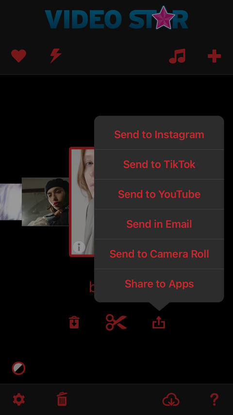 Send to Camera Roll Video Star