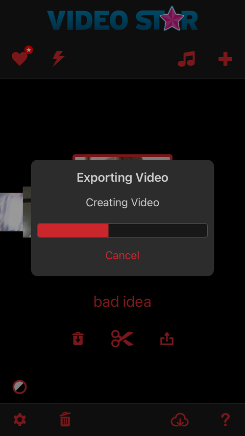 Exporting Video in Video Star