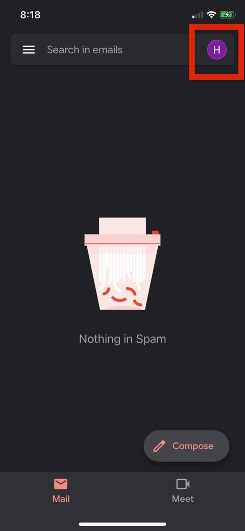 Gmail account icon.