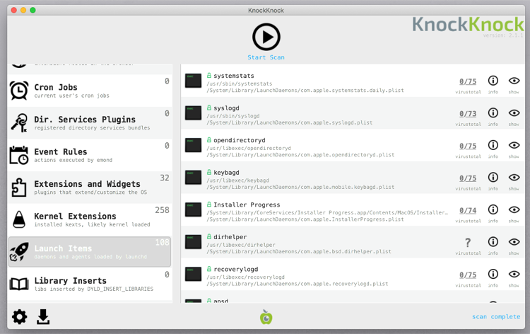 knockknock app for Mac