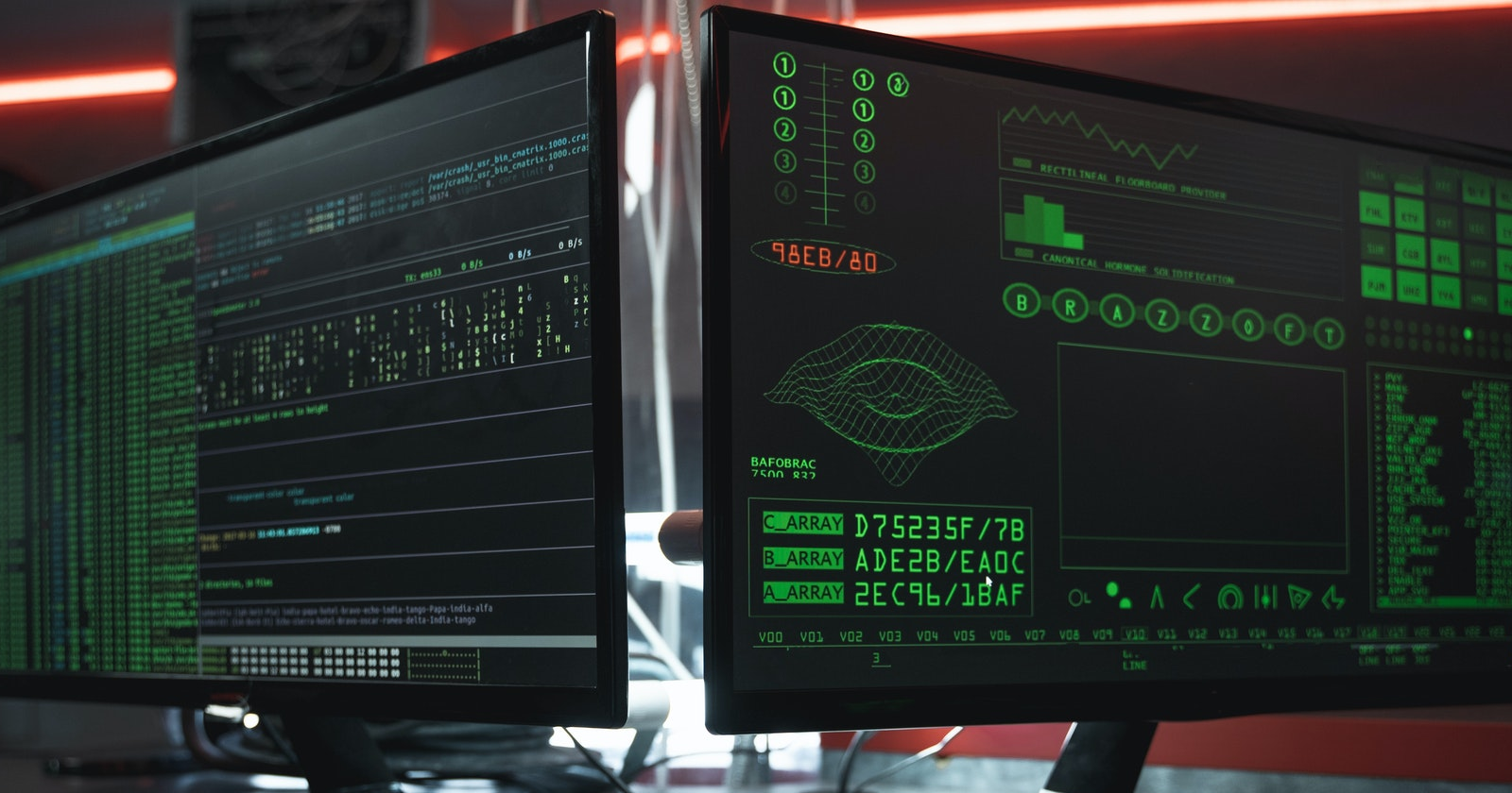 two computer monitors symbolising system logging