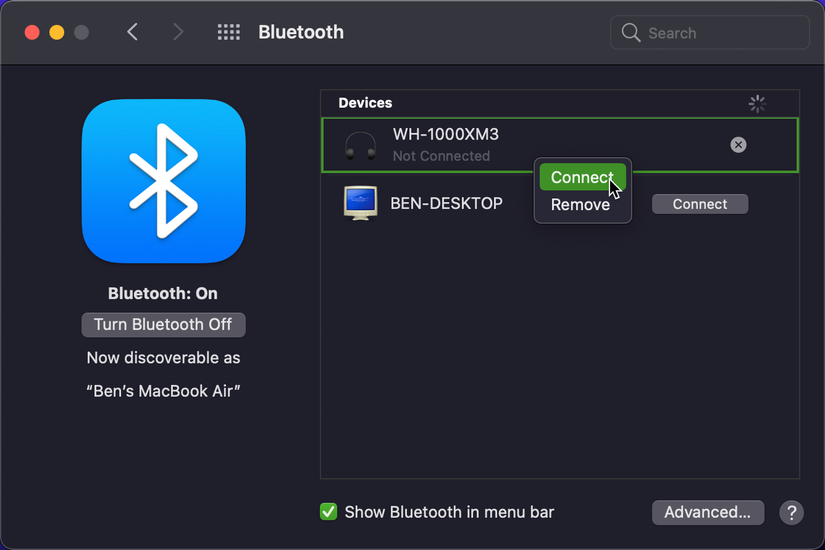 macOS Remove Bluetooth Device