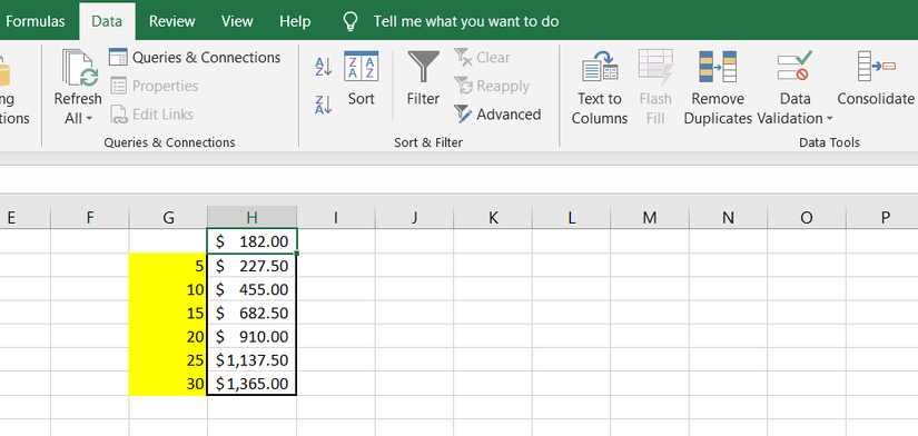 How the Data Table in Microsoft Excel Lets You Compare Results