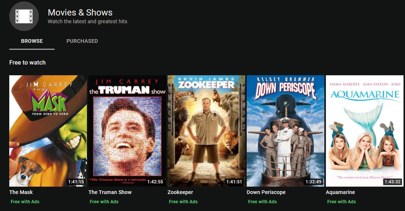 YouTube Free Movies